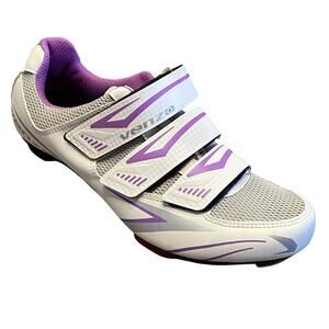 Venzo MX Road Bike Pro Cycling Shoes Women Sz 8 Purple Cleats